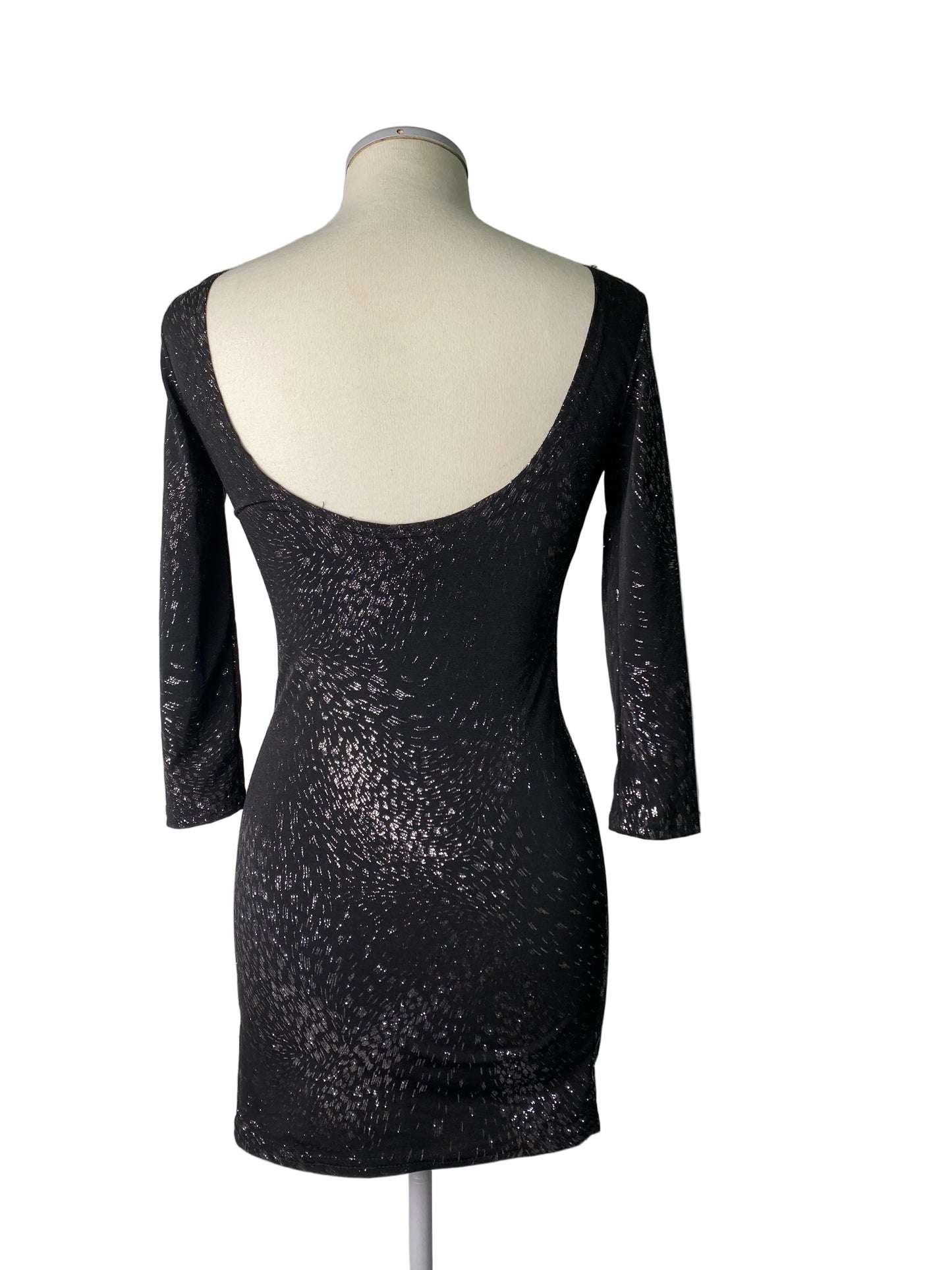 Sparkly mini dress with open back