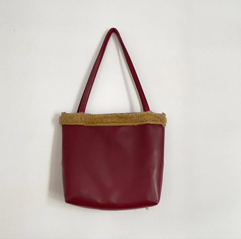 Faux leather burgundy bag