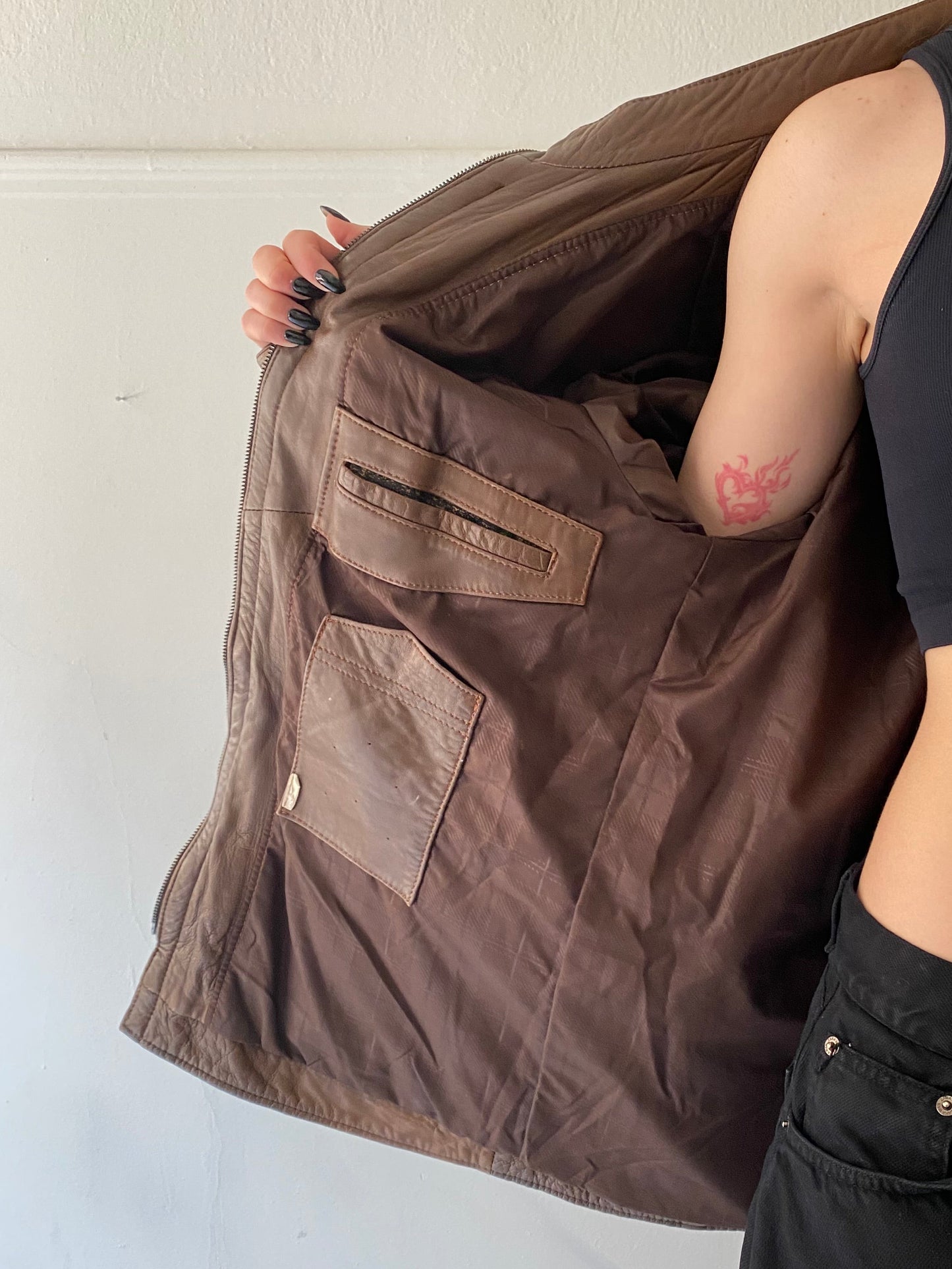 Real leather men’s brown jacket