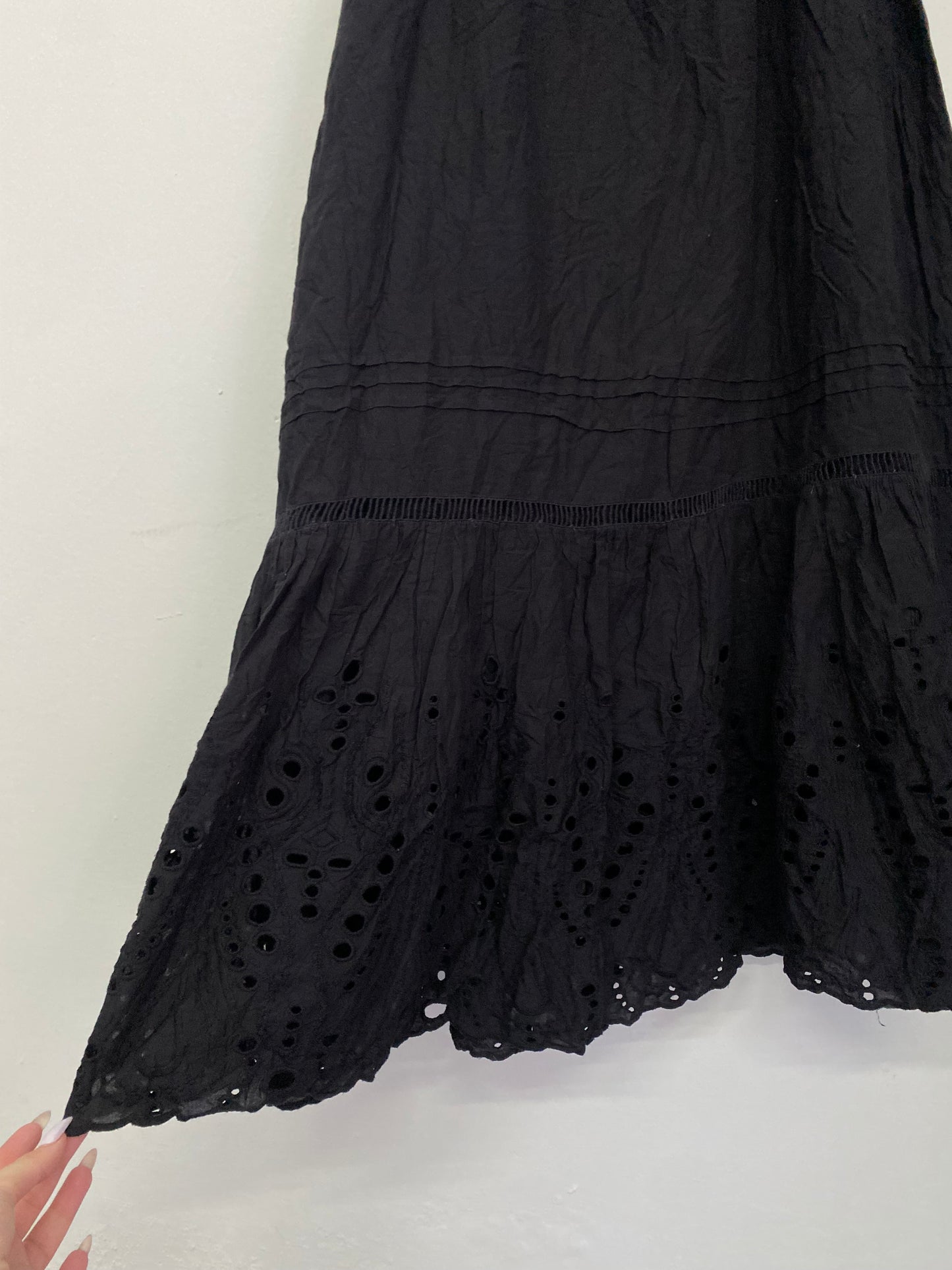 Vintage black maxi cotton skirt