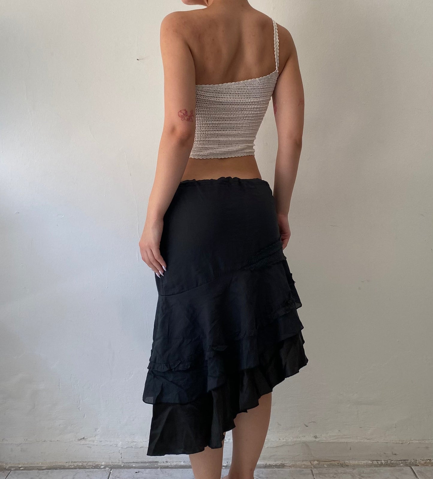 Vintage Asymmetrical black skirt