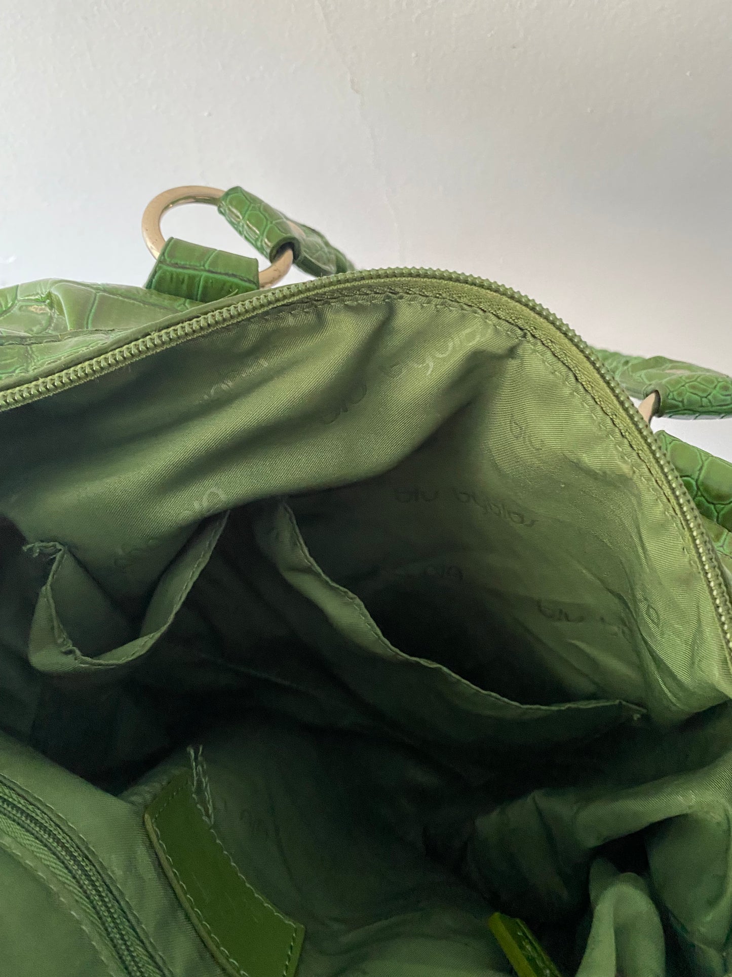Green Croco Byblos shoulder bag