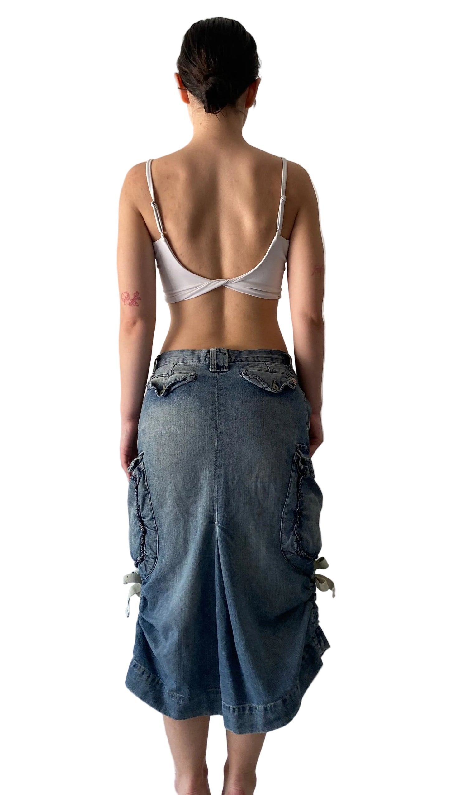 Vintage cargo denim skirt
