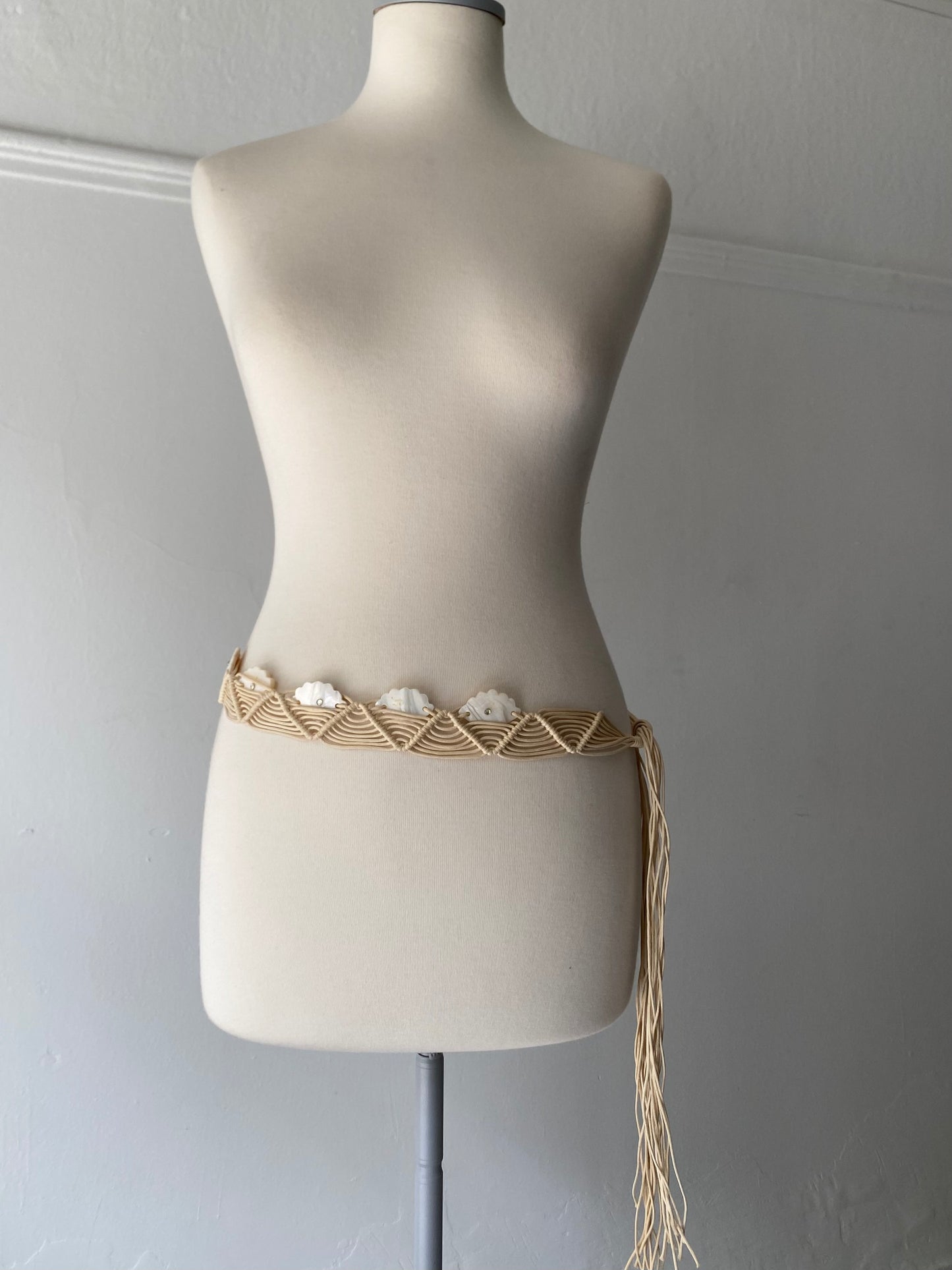 Beige boho summer belt