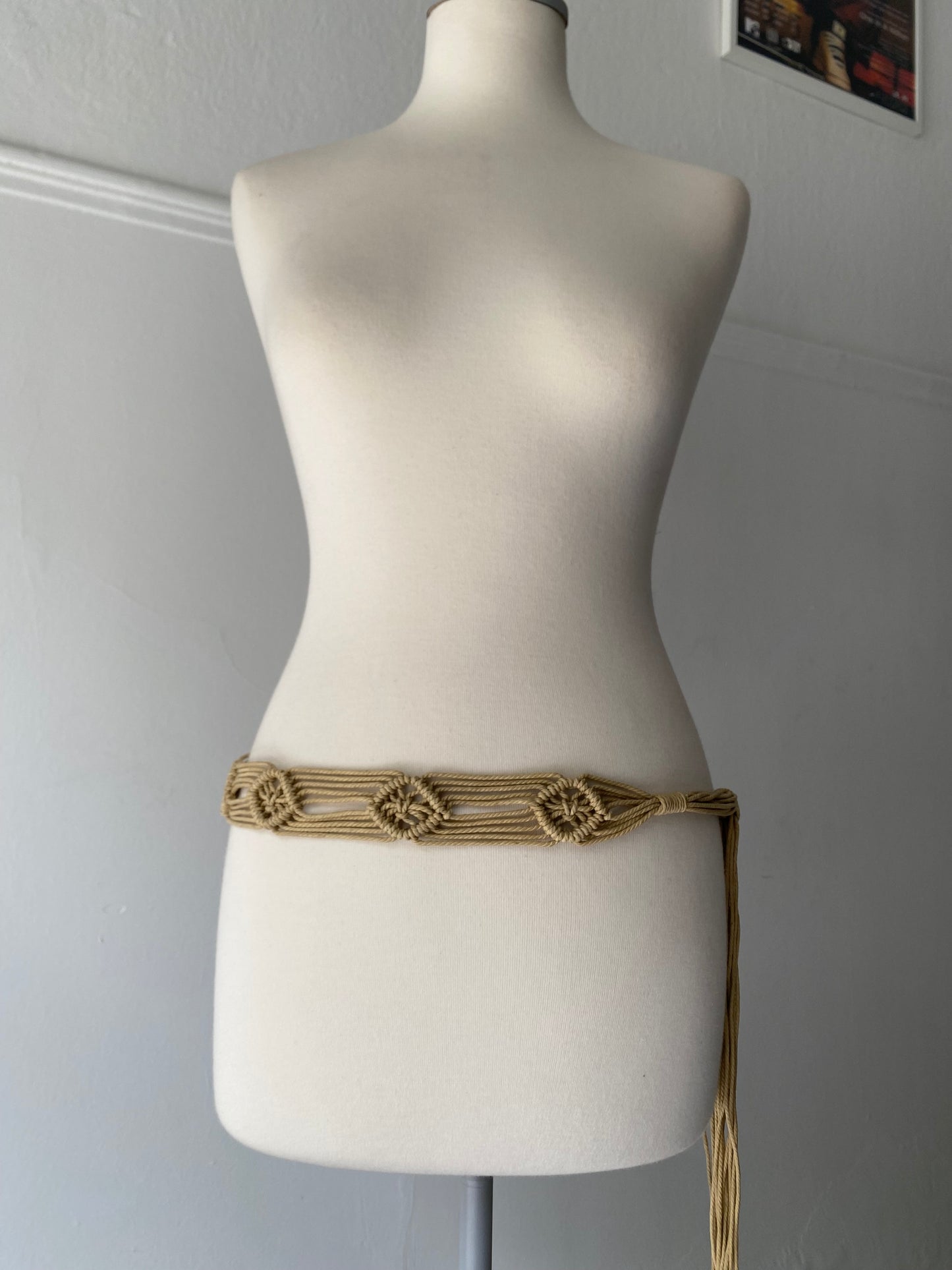 Beige summer boho belt