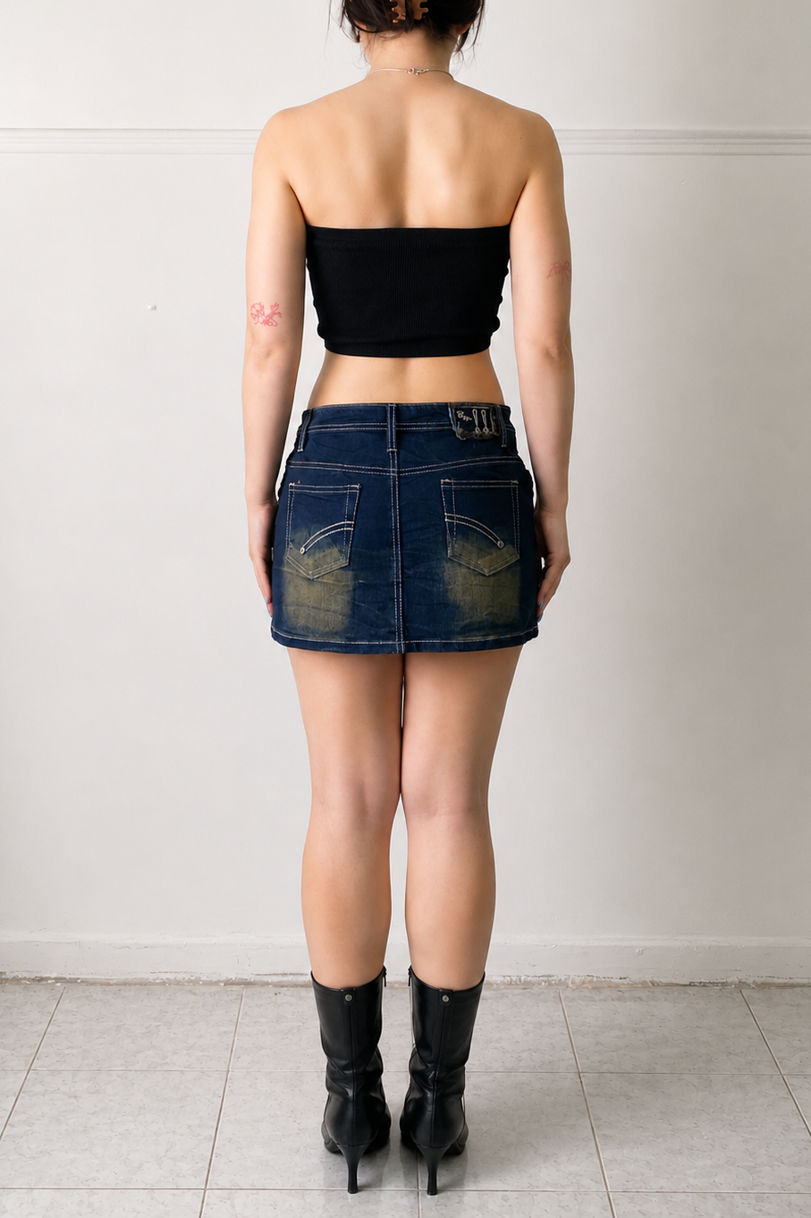 Y2k washed mini skirt