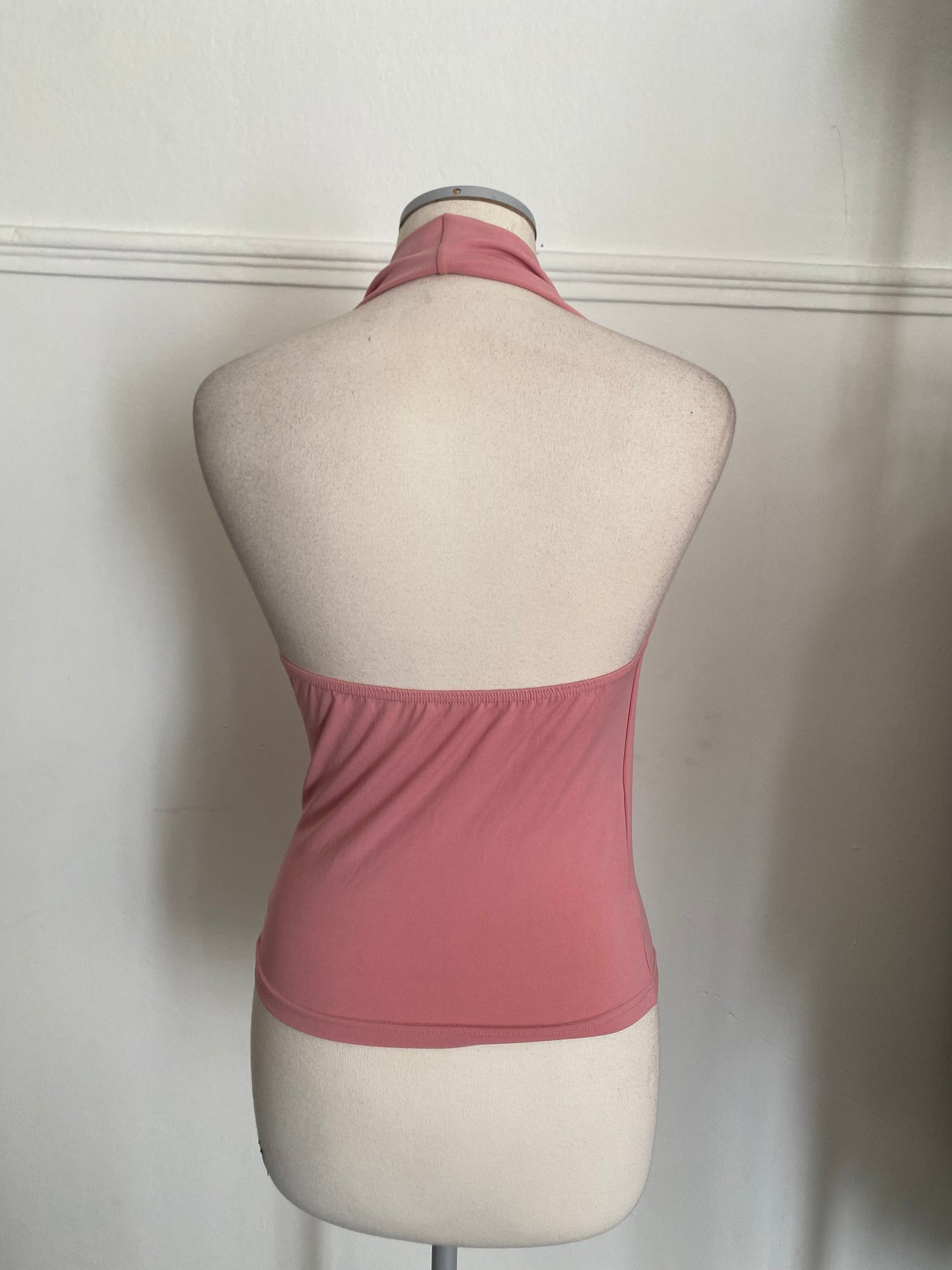 Y2k pink open back top