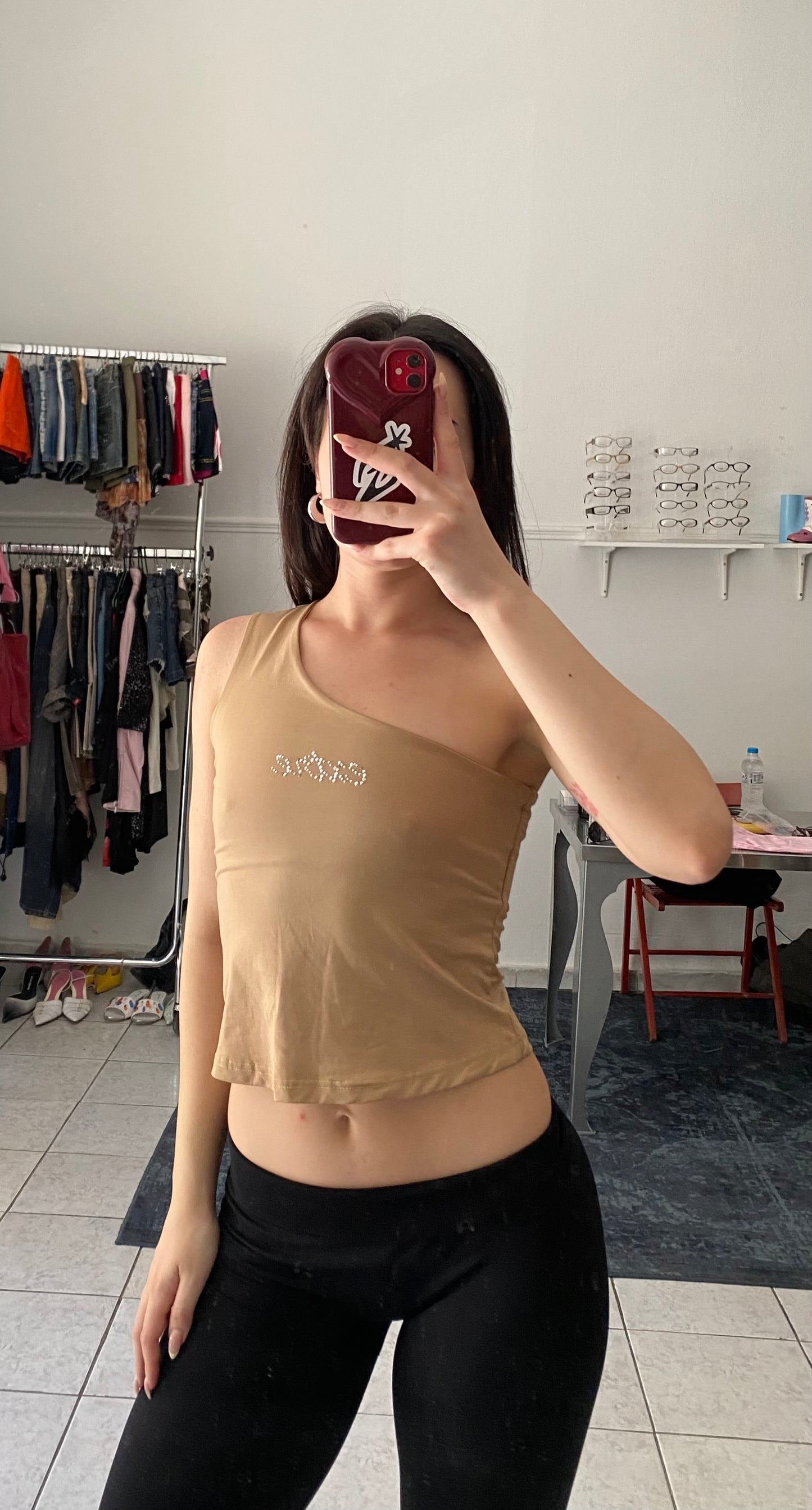 Deadstock one shoulder fitted top