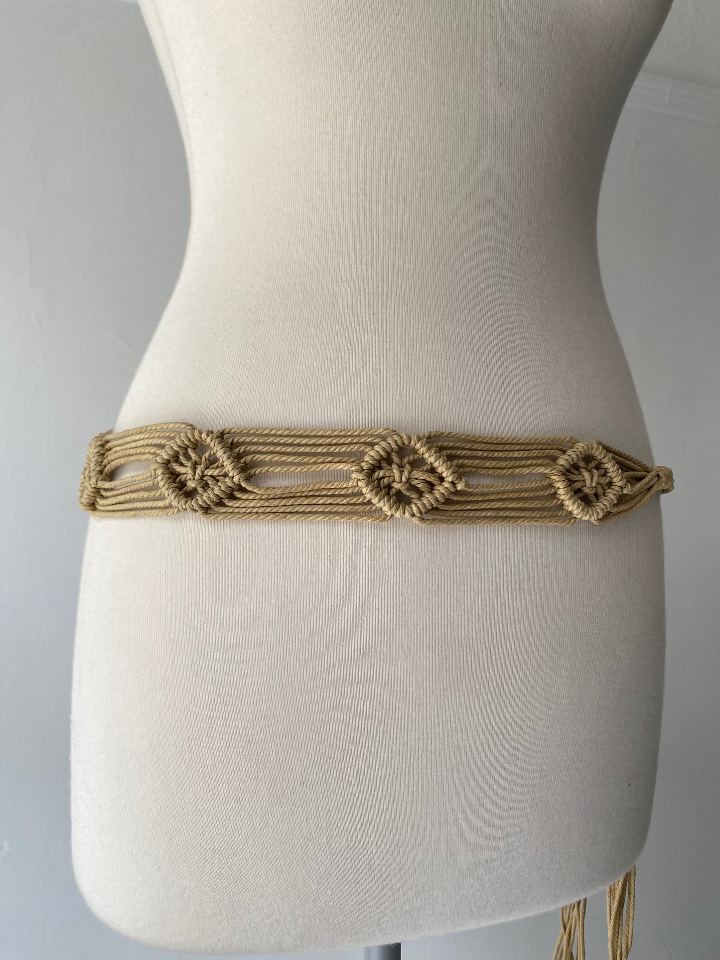 Beige summer boho belt