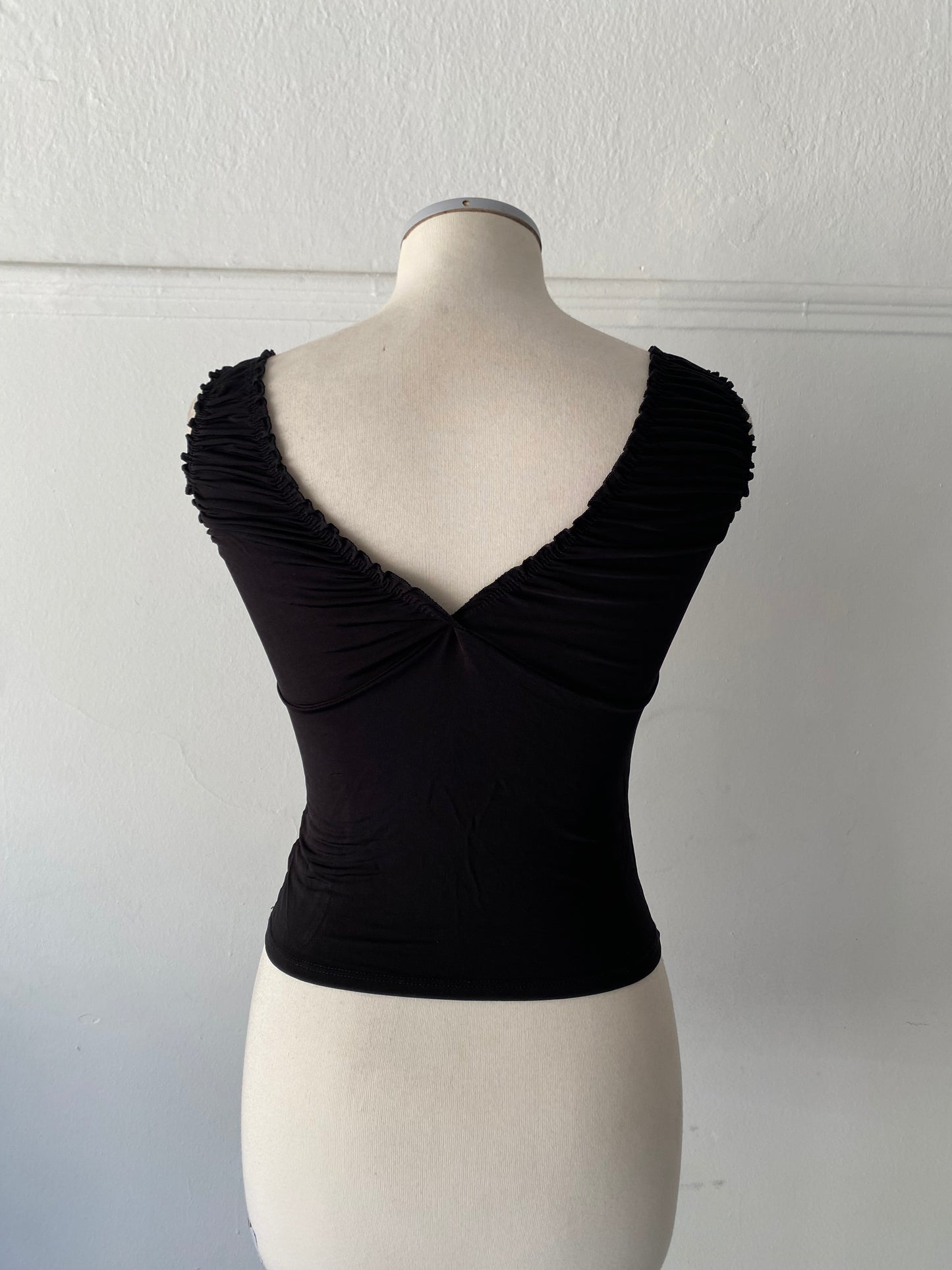Y2K Black Fitted Top