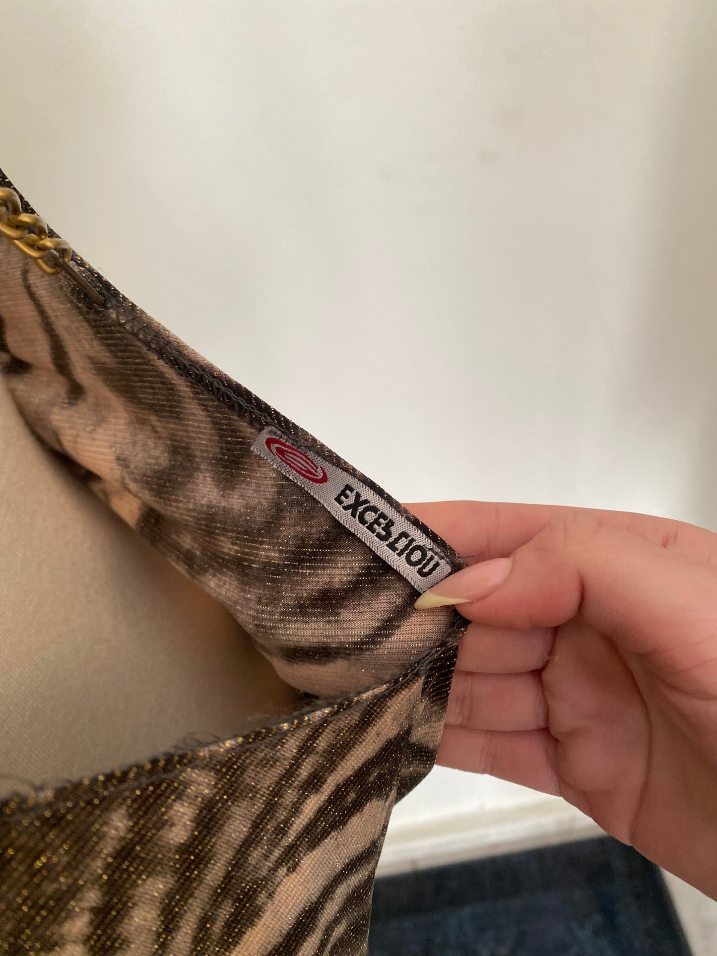 Vintage animal print open back top