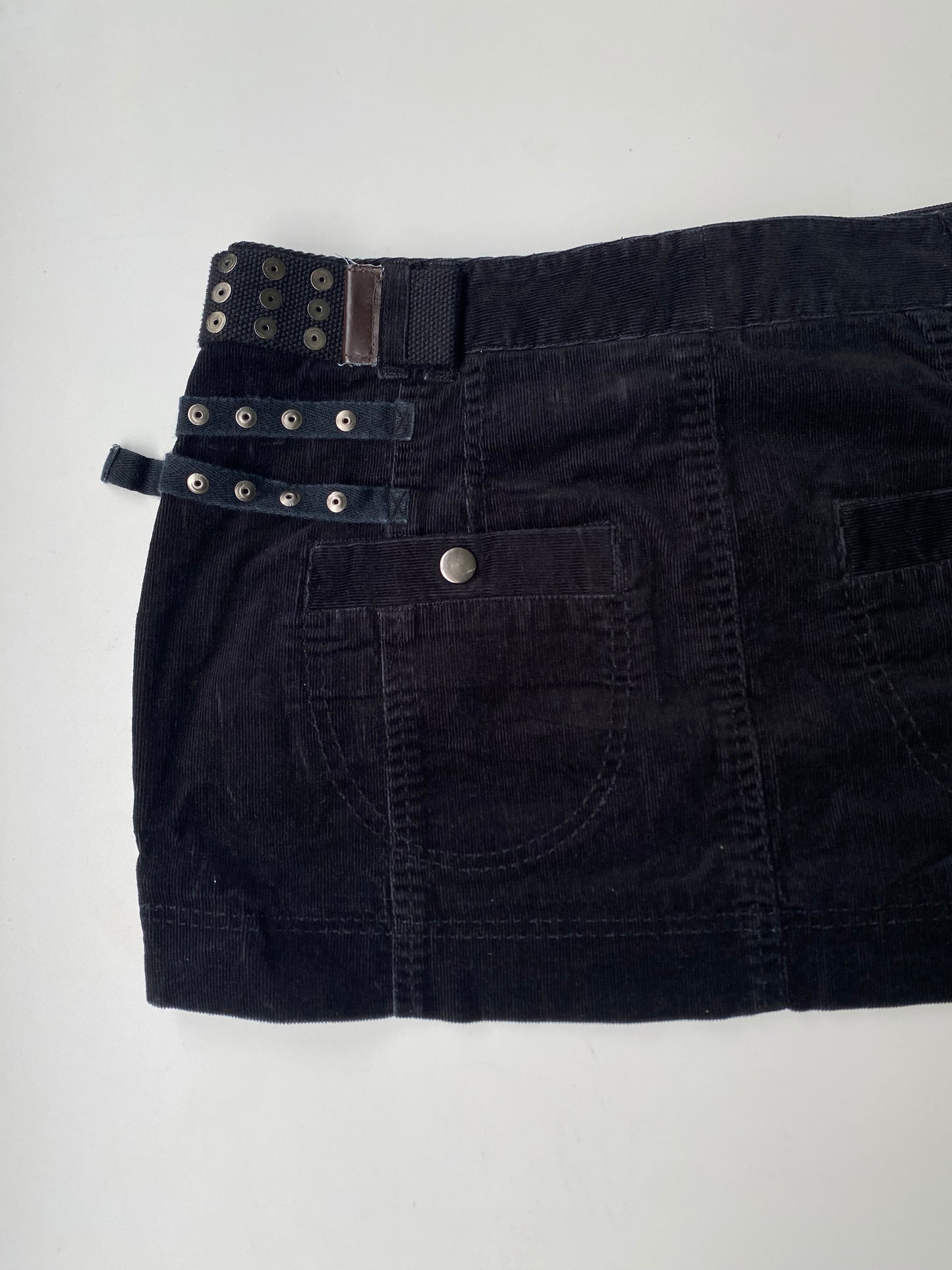 Sisley black corduroy mini skirt