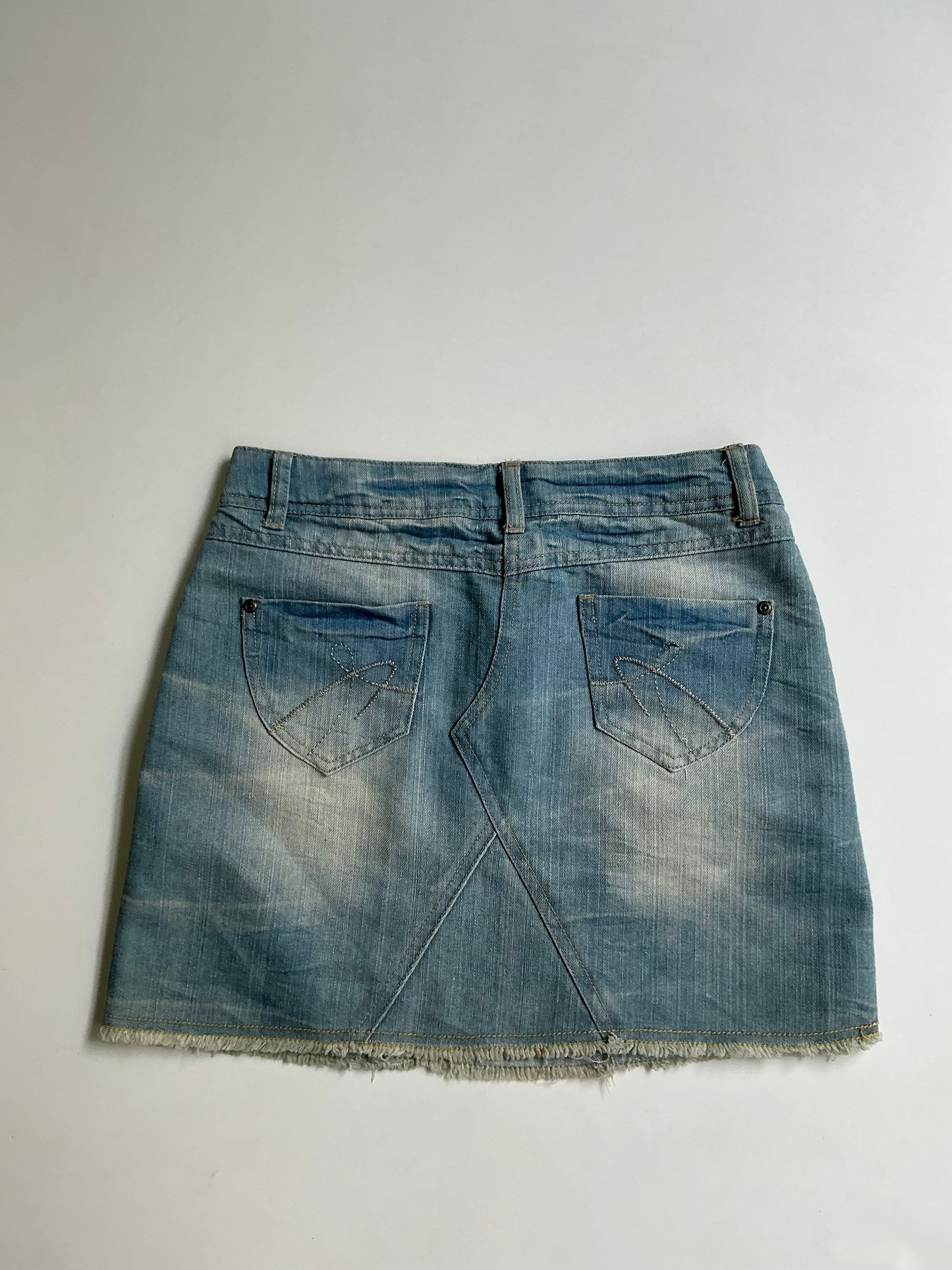 Y2K washed denim skirt