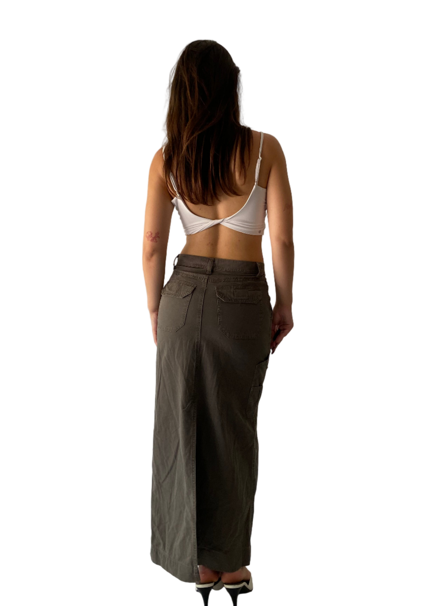 Vintage Benetton maxi cargo skirt