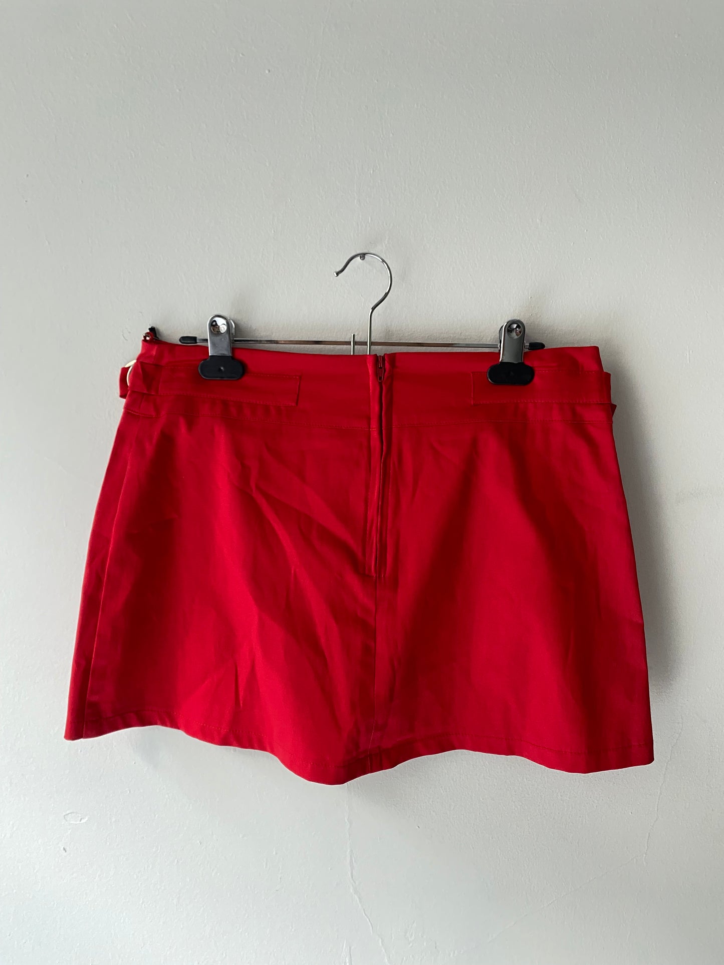 Deadstock red cotton mini skirt