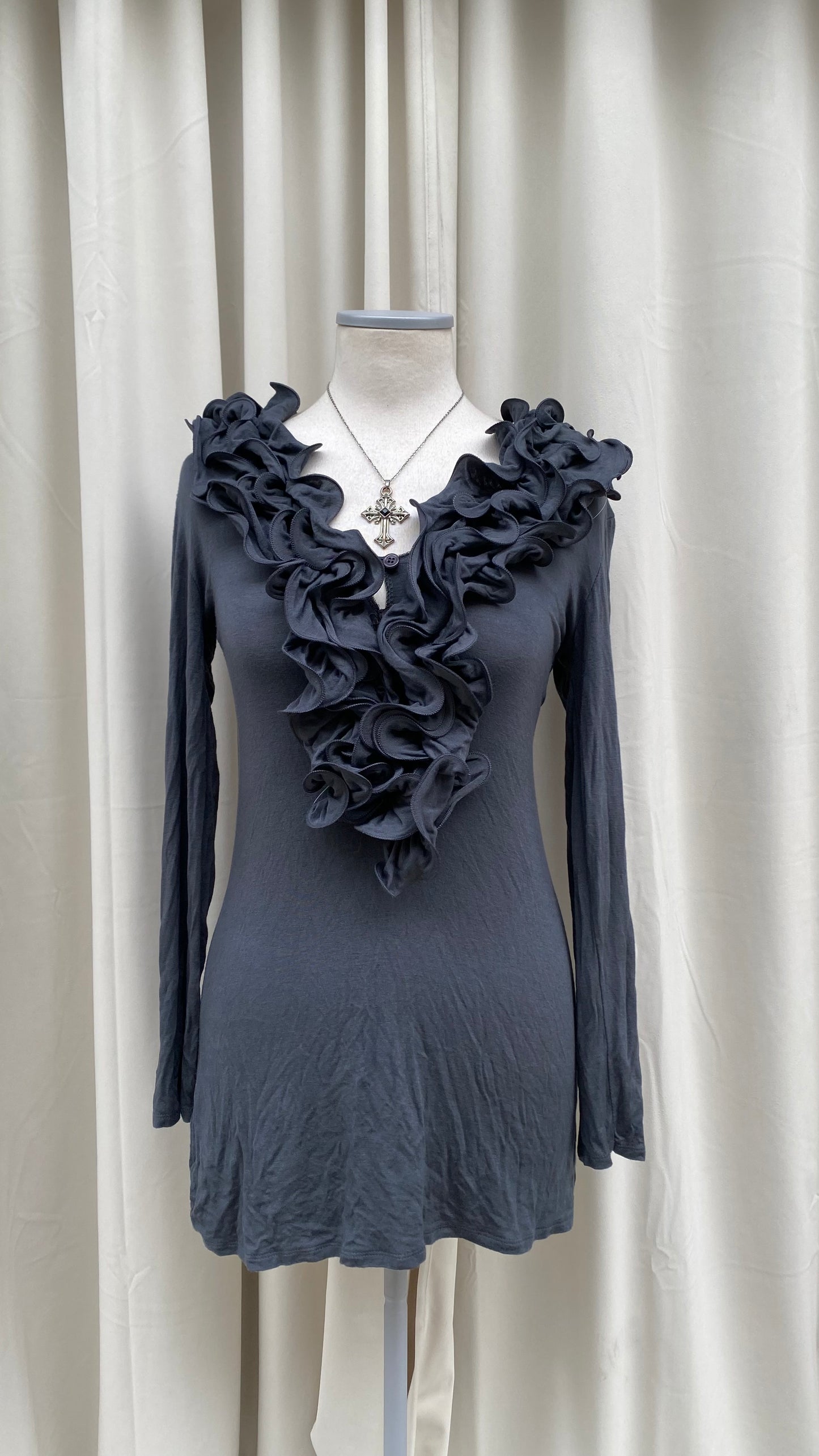 Vintage Ruffle Long sleeve Blouse