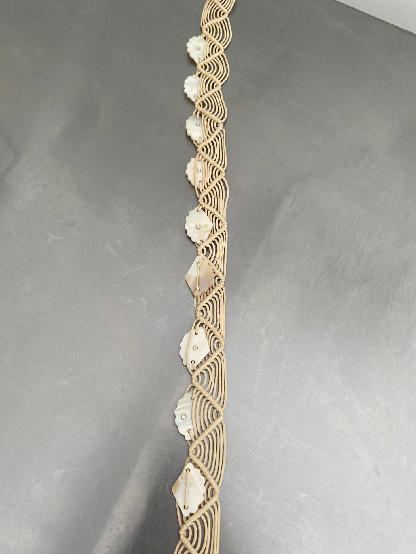 Beige boho summer belt