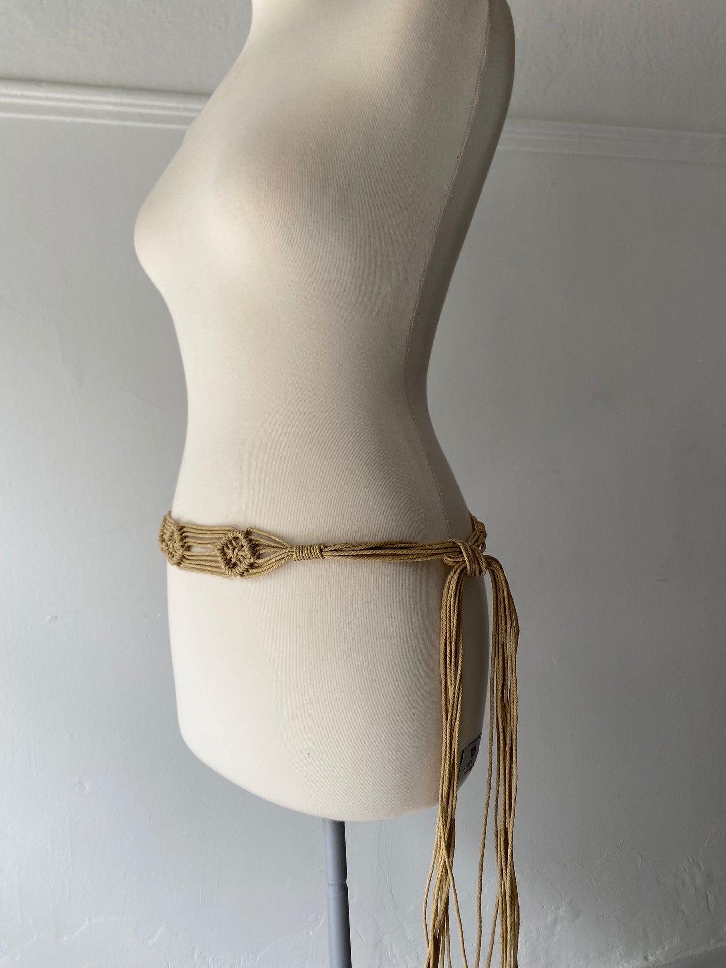 Beige summer boho belt