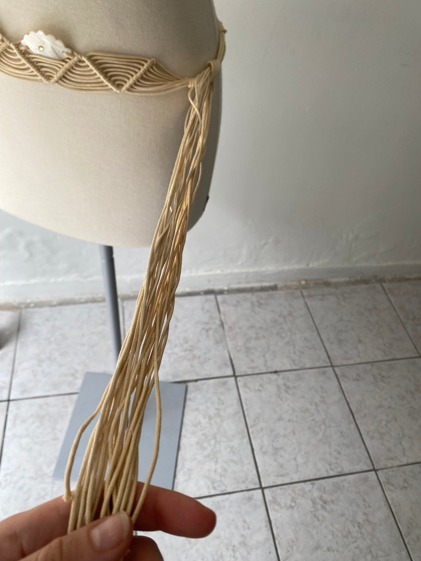 Beige boho summer belt