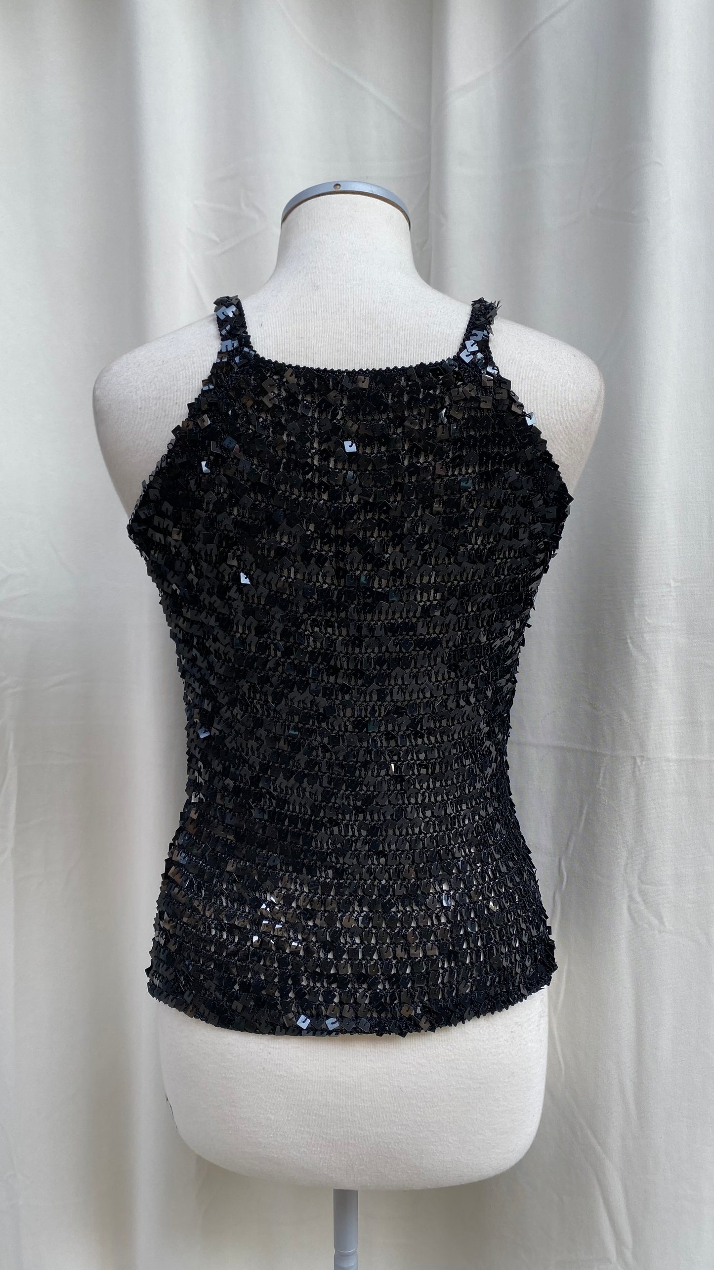 Vintage black sequin top