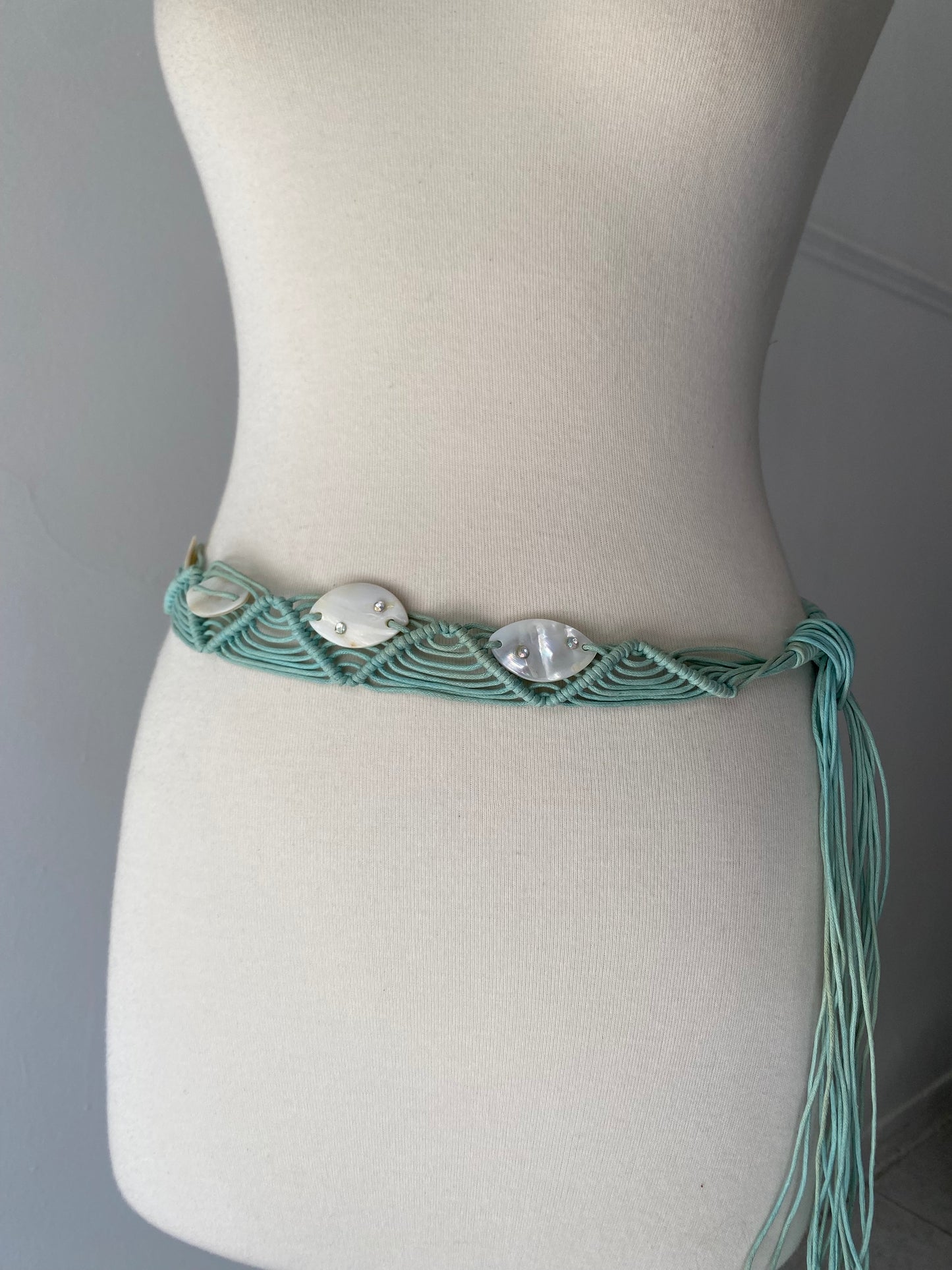 Beige boho summer belt