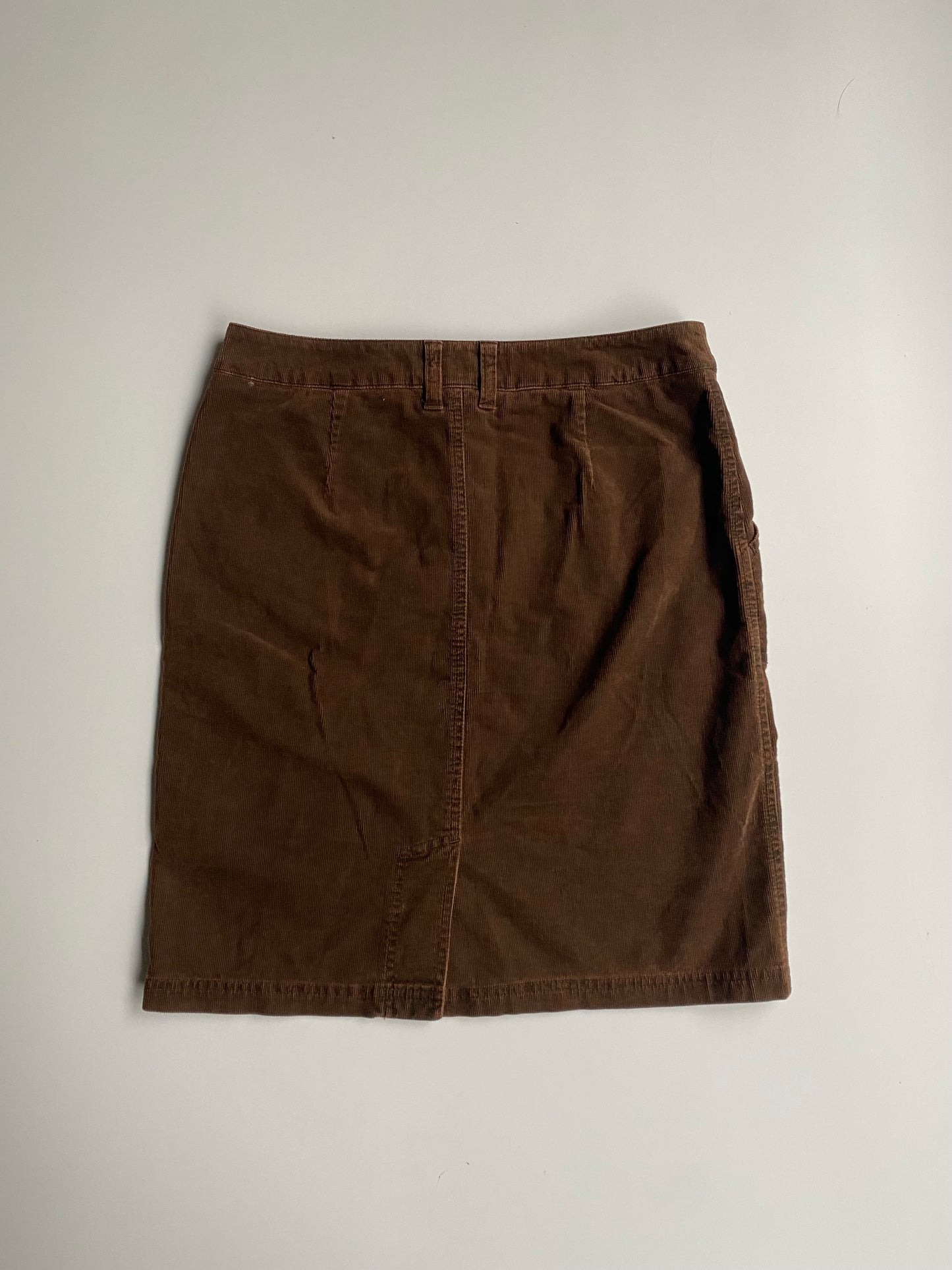 brown corduroy midi skirt