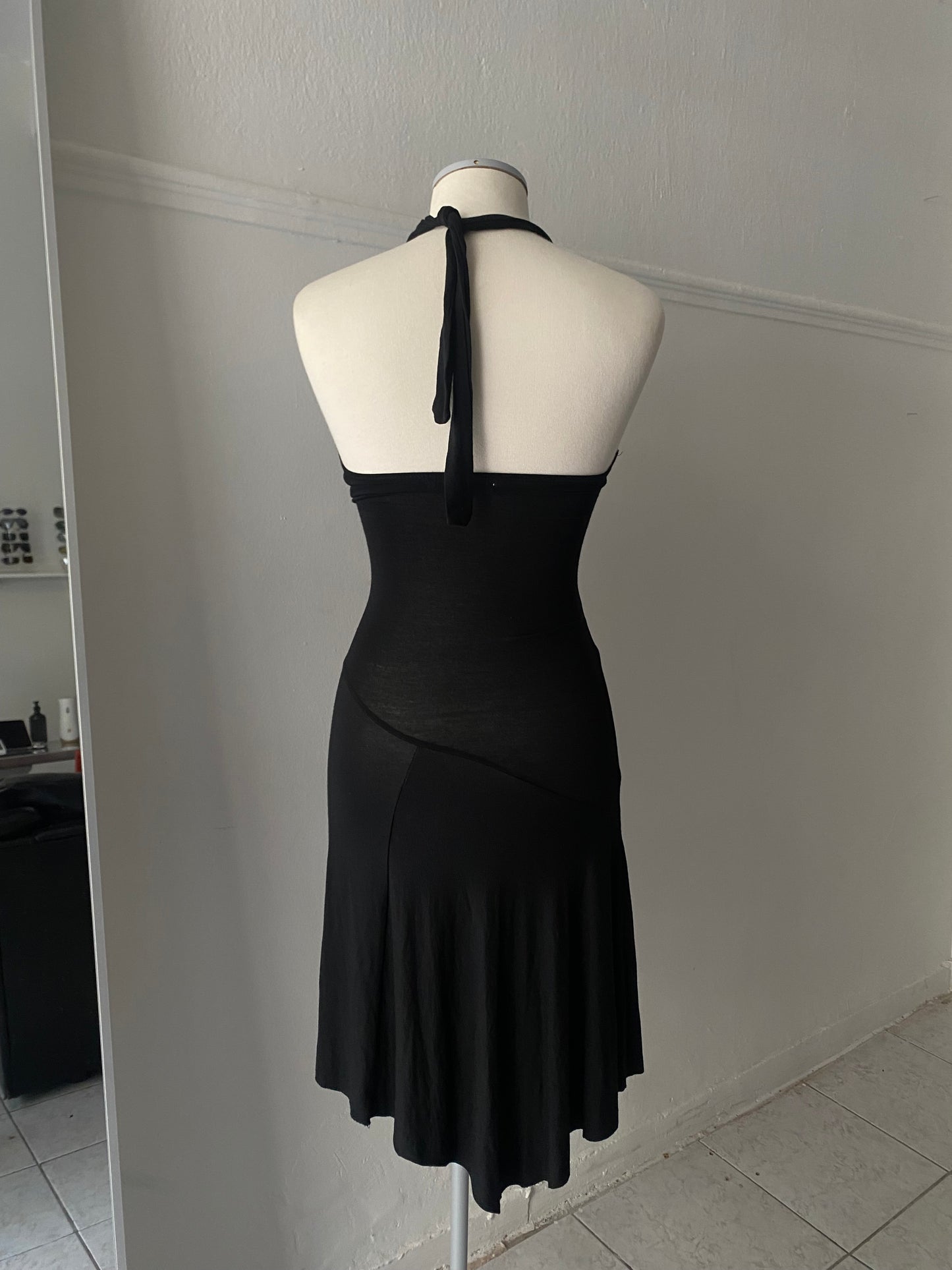 Vintage black halter dress