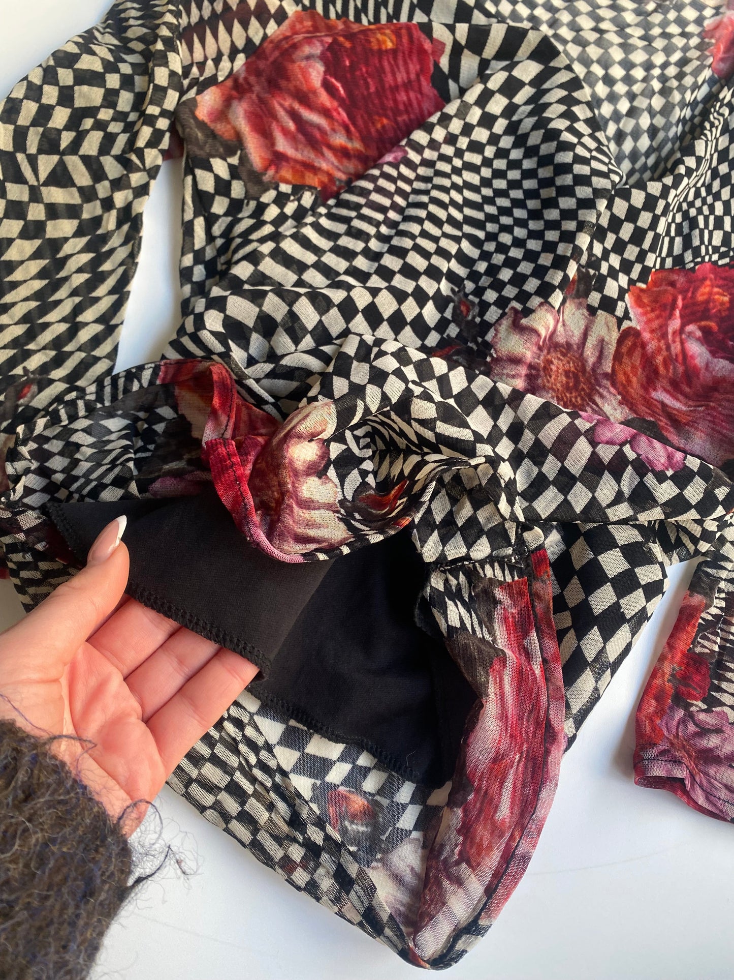 Vintage graphic semi sheer top