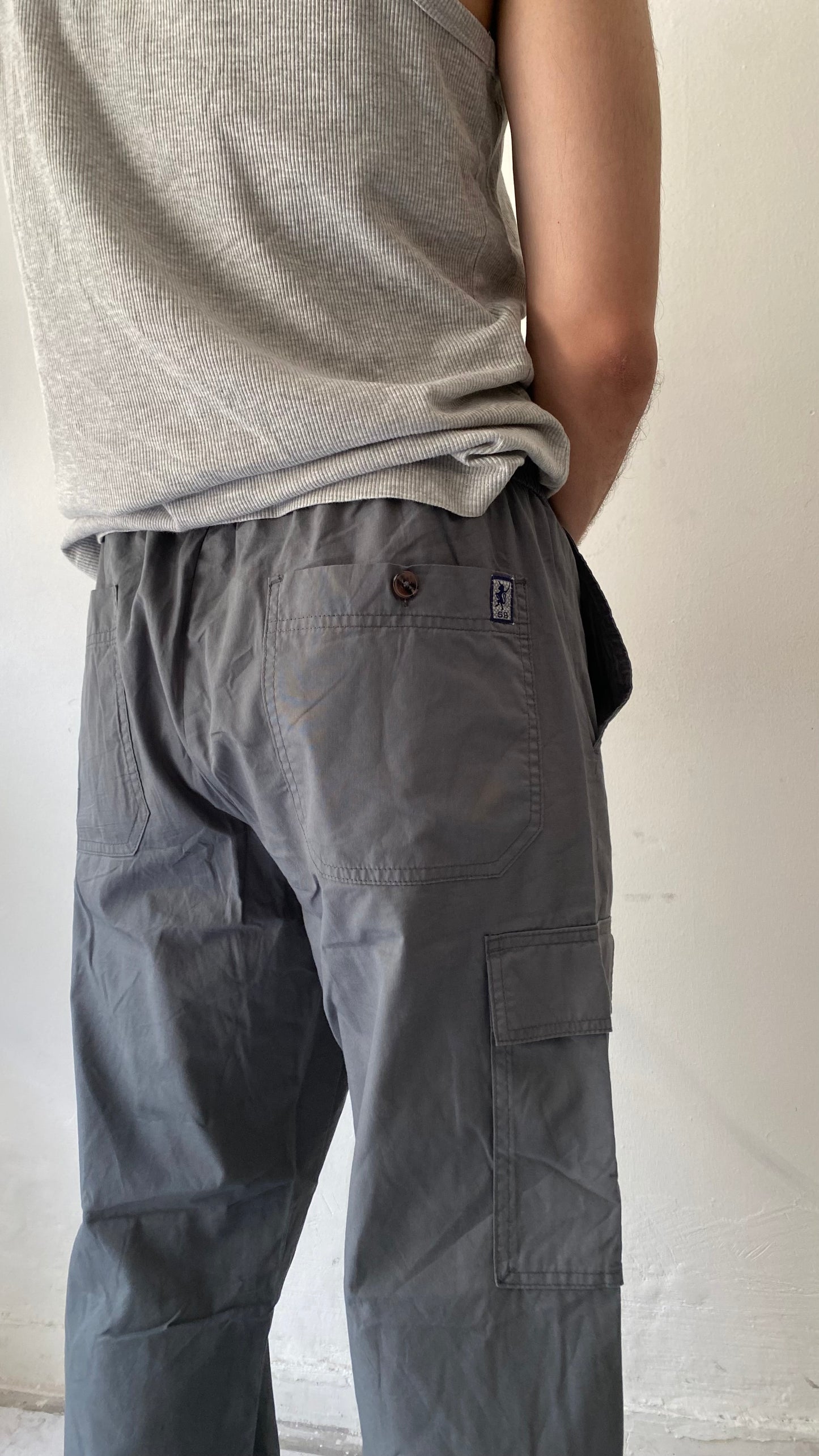Vintage grey cotton cargo pants
