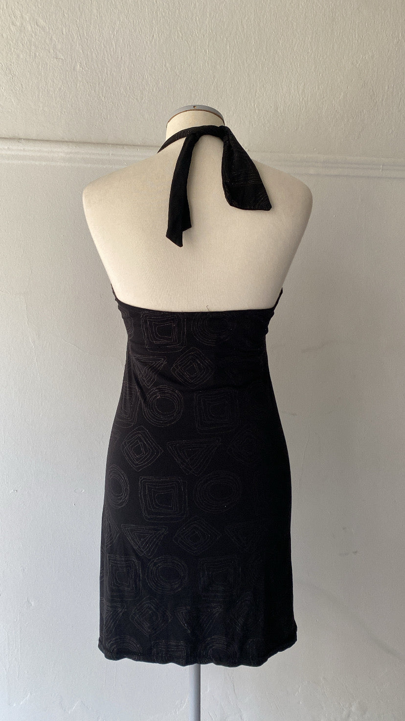 Black halter neck dress