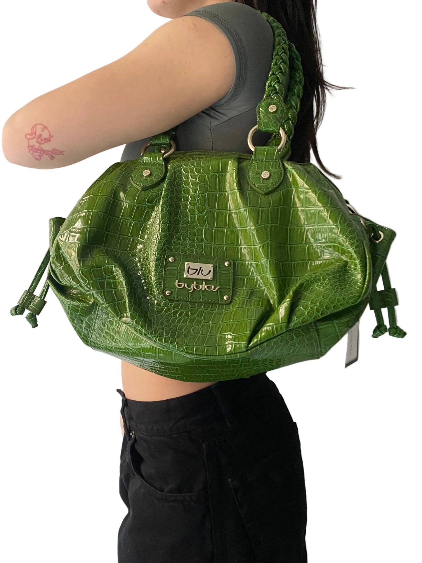 Green Croco Byblos shoulder bag