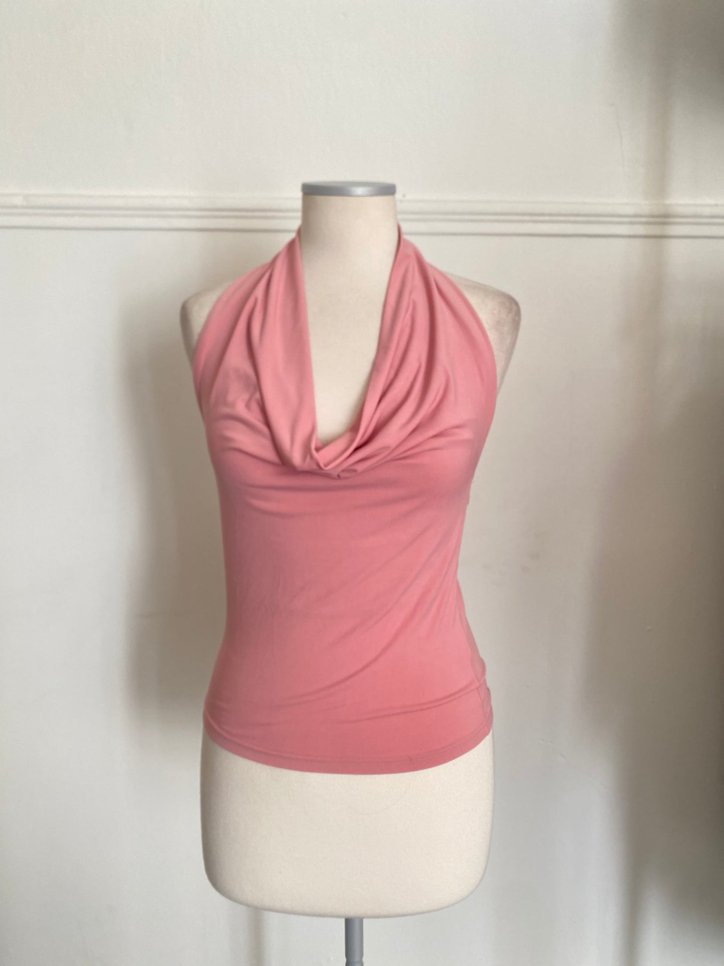 Y2k pink open back top