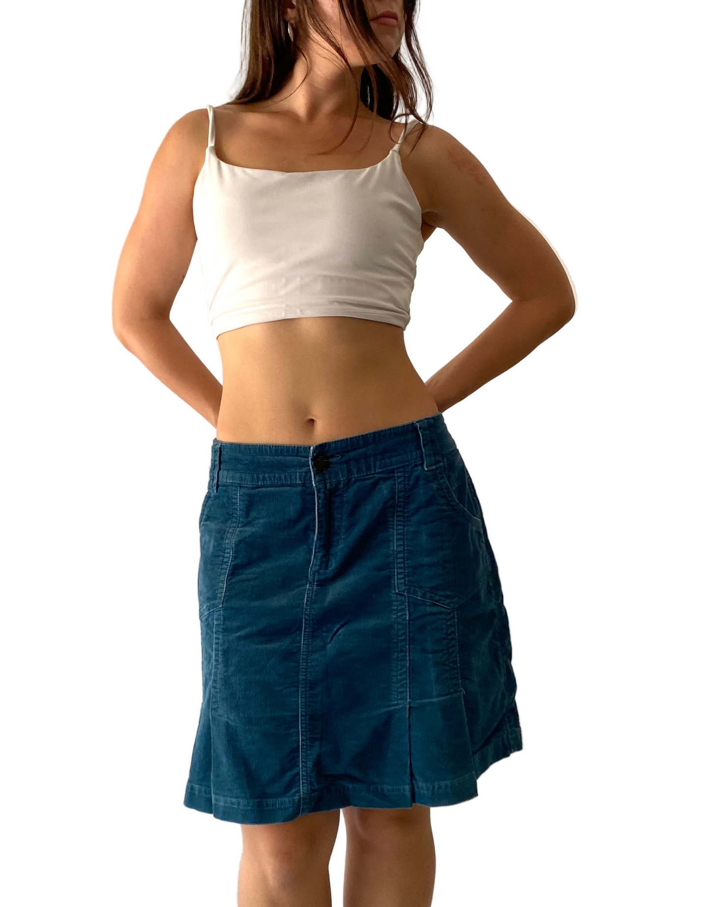 Yessica petrol corduroy skirt