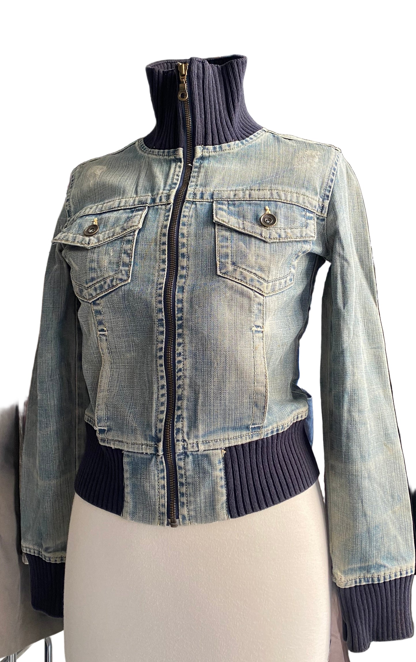 Y2K washed denim jacket