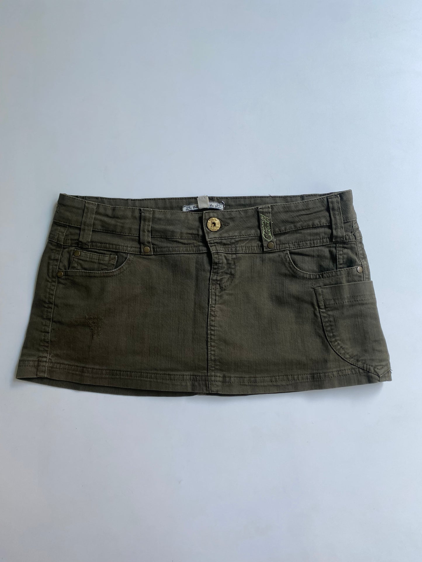 Y2k khaki micro mini skirt