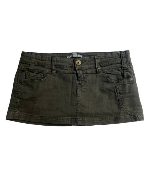 Y2k khaki micro mini skirt