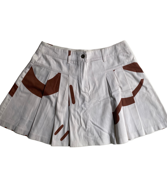 White pleated mini skirt