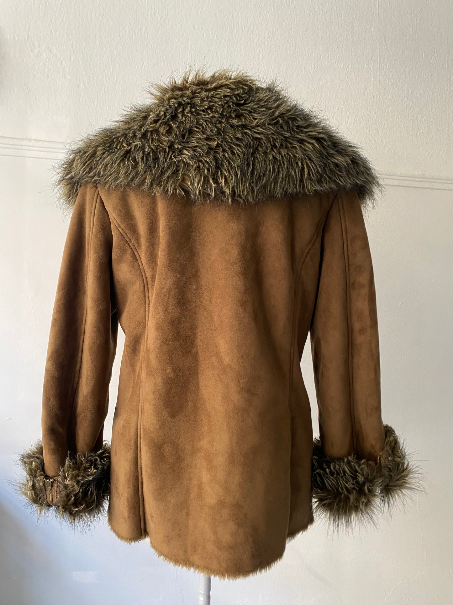 Vintage brown faux fur coat