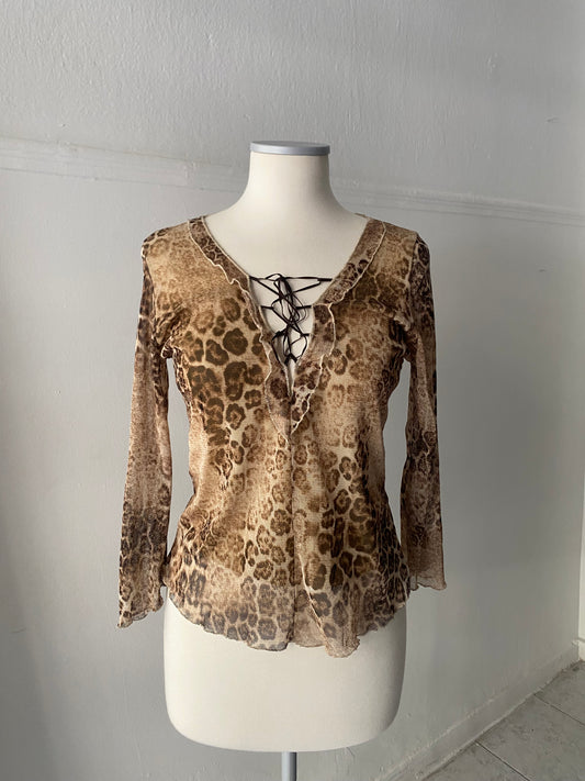 Animal print vintage top