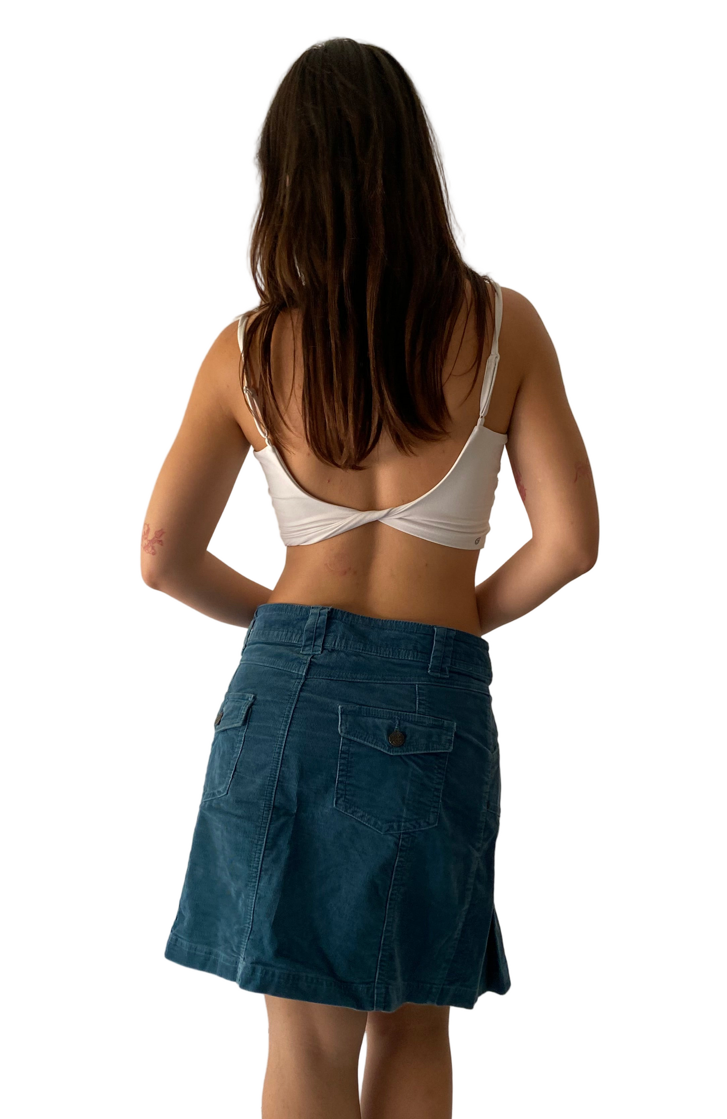 Yessica petrol corduroy skirt