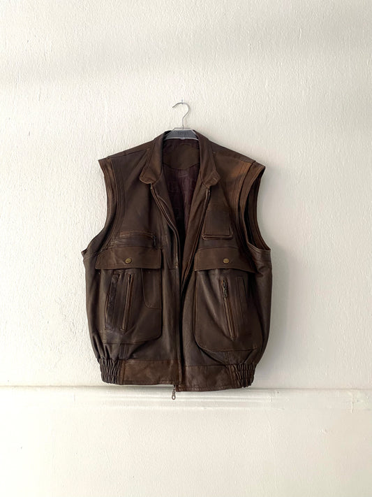 Real leather vest