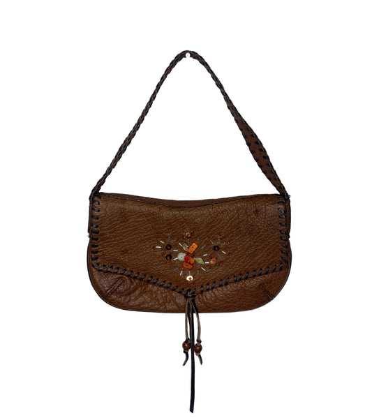 Vintage MNG brown leather bag