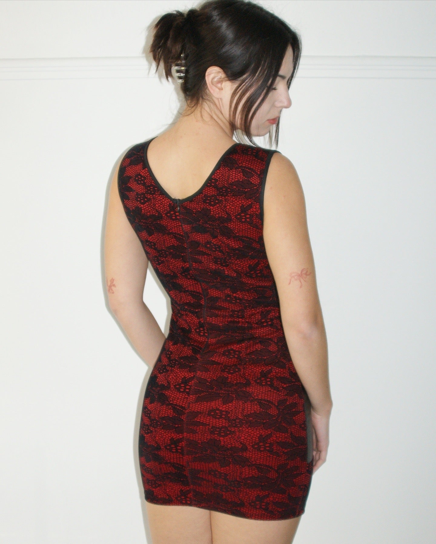 Vintage red lace dress