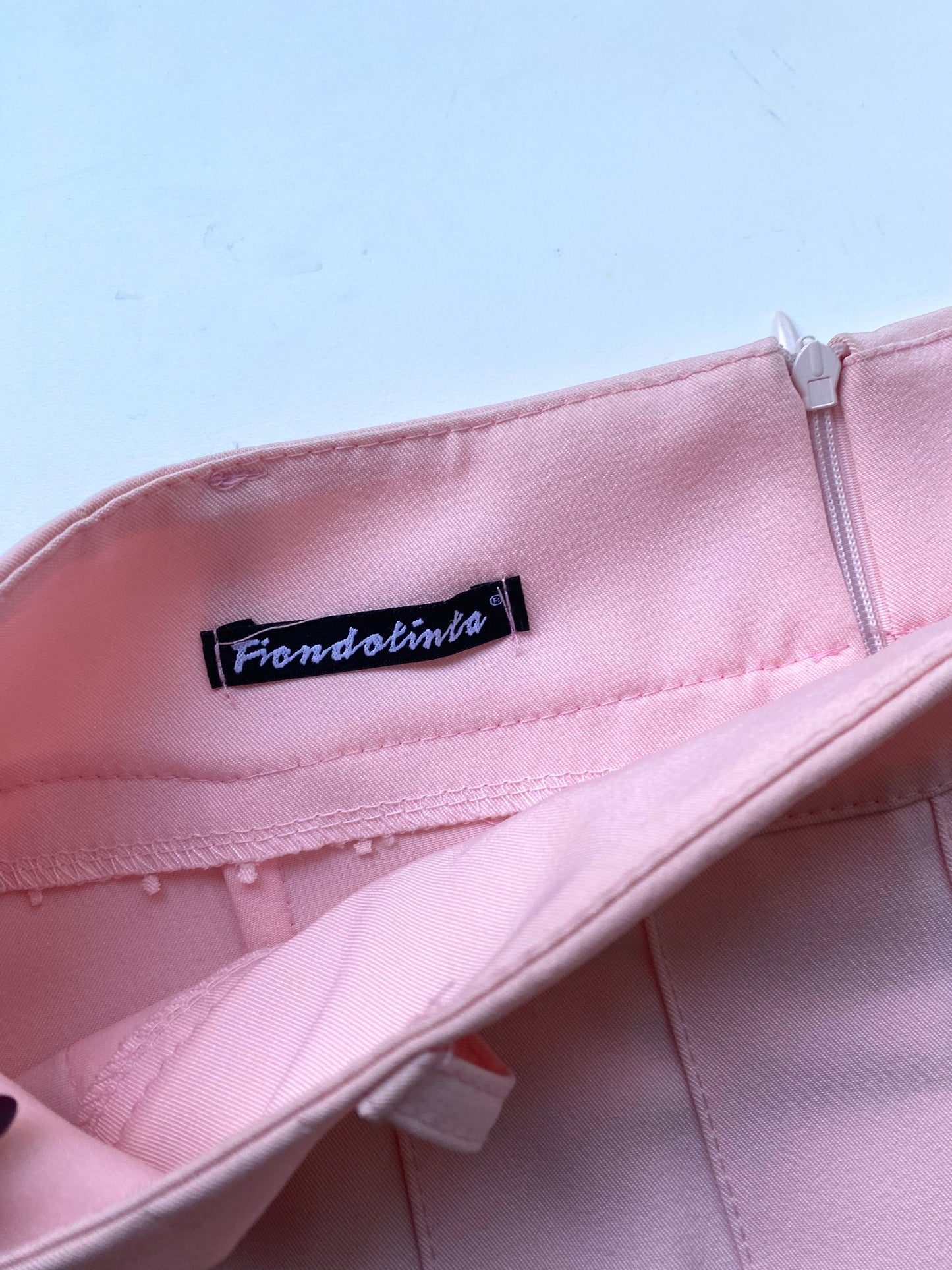 Baby pink pleated skirt