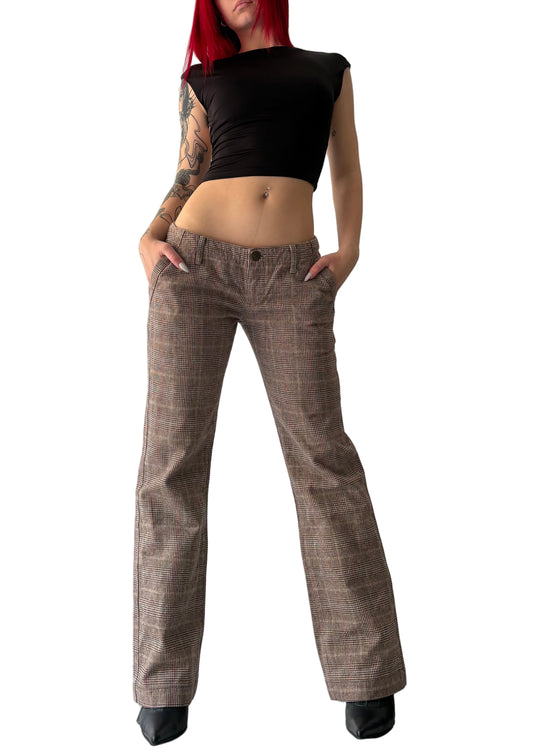 Vintage plaid low rise pants
