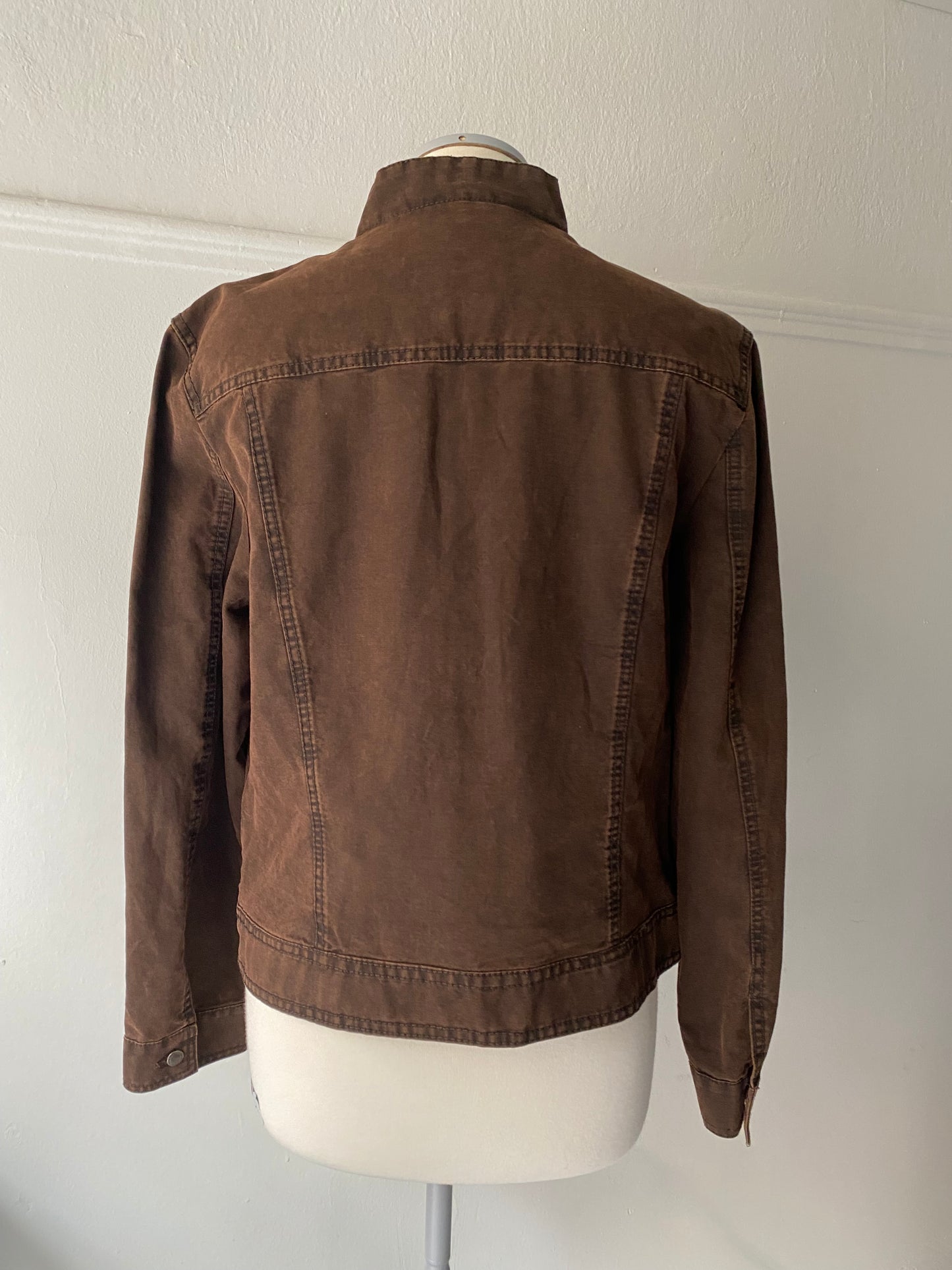 Brown cotton biker jacket