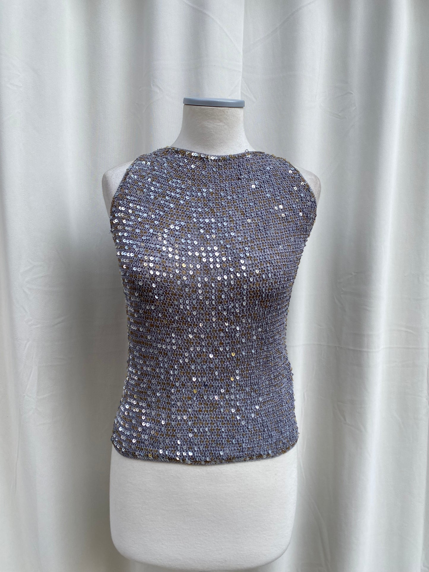 Vintage grey sequin top