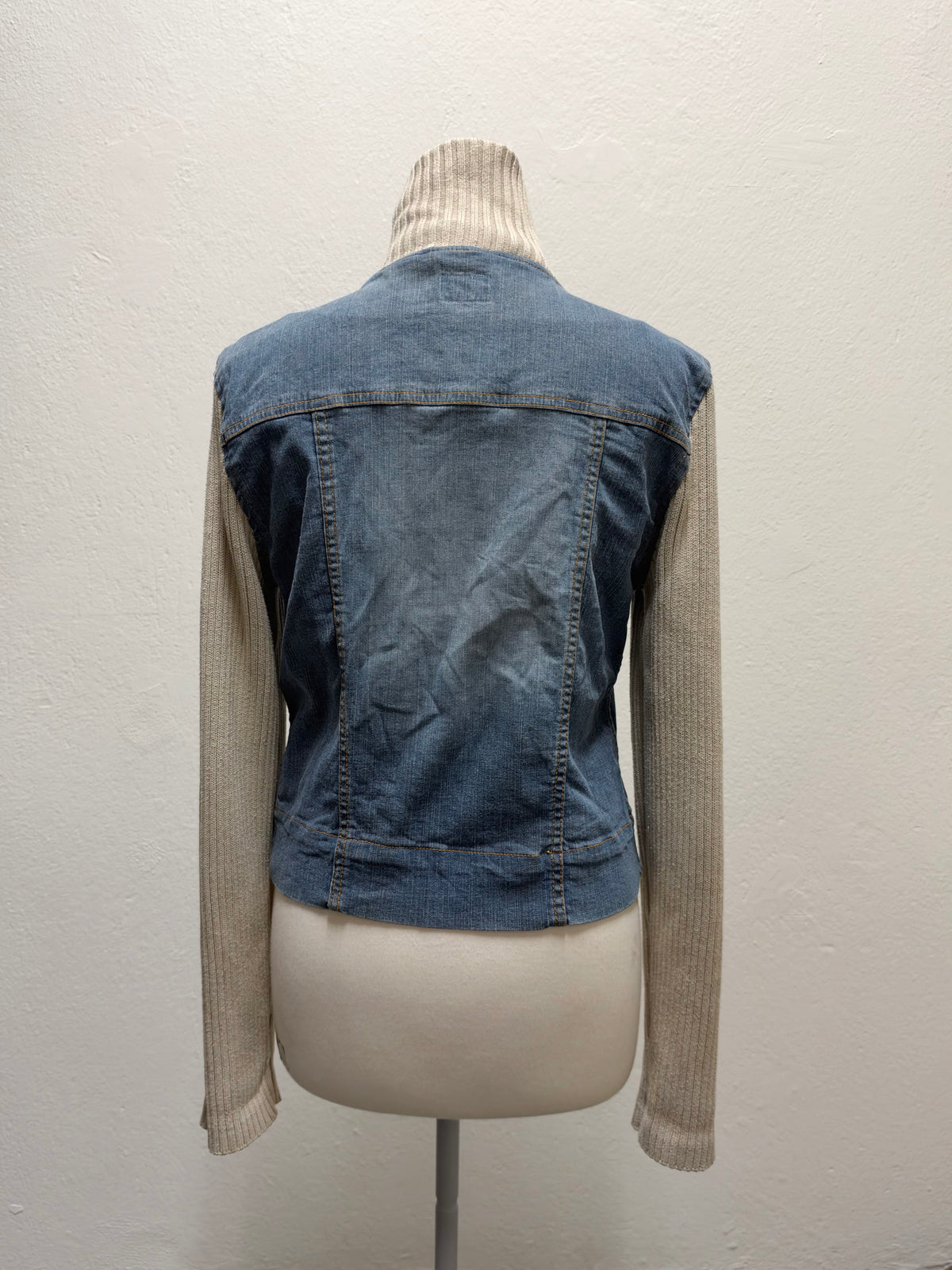 Y2K Denim & Knit Zip Up Jacket