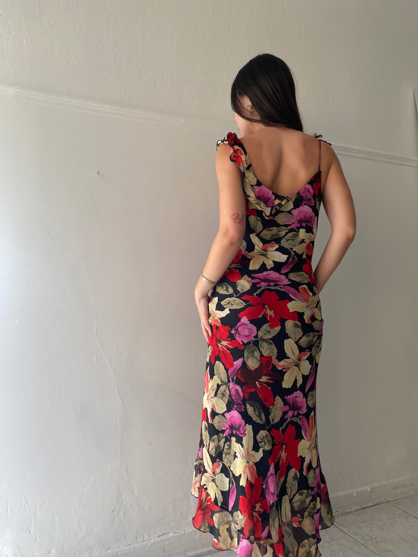 Vintage floral maxi dress