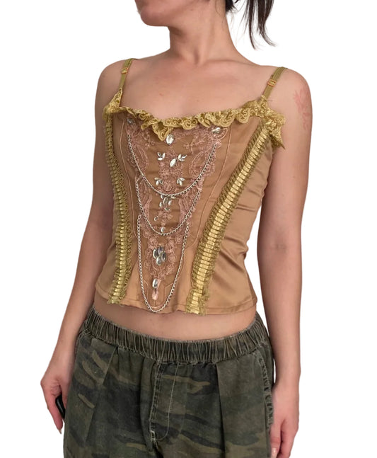 One of a kind vintage Satin Corset